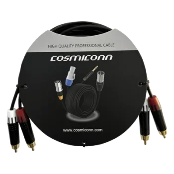 Cable de Audio 2 RCA a 2 RCA / Conectores Negros / Diferenciadores Rojo y Blanco / 2 m (6.56 ft)