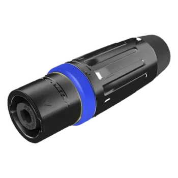 Conector Speakon Macho / 4 Polos / 30 A / IP54 / Carcasa Metálica Negra / AWG10