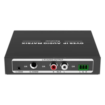 Receptor de Audio sobre IP / PCM 2.0 / Transmisión 120 m (393.7 ft) / Matriz 256x256 / Múltiples Interfaces Analógicas / Protección ESD / Bajo Consumo ≤2 W