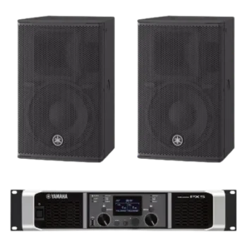 Kit de Refuerzo Sonoro / 2 Bocinas Pasivas 2 Vías 10" / Amplificador Clase D 800W a 4Ω / Respuesta 55Hz-20kHz / 32.8ft-65.6ft Cobertura