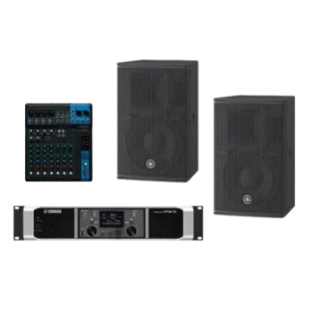 Kit de Refuerzo Sonoro / 2 Vías Bass-Reflex / 10" (0.83 ft) Woofer / 1.4" (0.12 ft) HF / 350W PGM / 55 Hz - 20 kHz / 93 dB / Amplificador 800W / Mixer 4 Canales