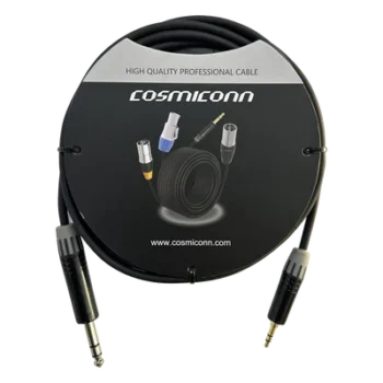 Cable de Audio / 6.35mm a 3.5mm / 3m (10 pies) / Conectores Negros / OFC / PVC