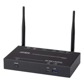 Switch de Presentaciones Inalámbrico / 4K / Quad View / 4 Fuentes Simultáneas / PoE / Control USB Táctil