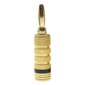 Conector Banana / Tipo Tornillo / Chapado en Oro / 12 AWG / Base Ancha Anticorto / 1 Pieza