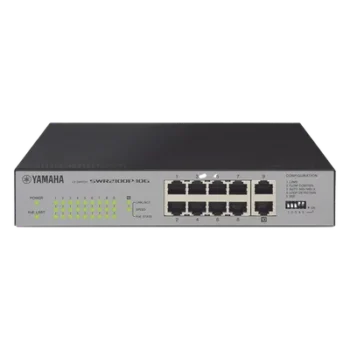 Switch PoE / 10 Puertos / Gigabit / 20 Gbit/s / 9 Puertos PoE+ 30W / 70W Total / Sin Ventilador / Optimizado Dante