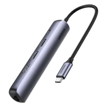 Docking Station USB-C / 5 en 1 / HDMI 4K@60Hz / 2 USB-A 3.1 5 Gbps / RJ45 Gigabit / PD 100W / Aluminio