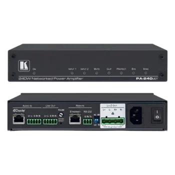 Amplificador de Potencia / 240W / Dante Integrado / Hi-Z 70V/100V y Lo-Z 4Ω/8Ω / DSP 32 bits 96 kHz / Control RS-232 e IP