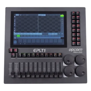 Consola de Iluminación DMX / 8 Universos / Pantalla Multitáctil 10.1" / 10 Faders + 40 Ruedas / Wi-Fi / Flight Case