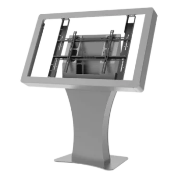 Kiosko Landscape Indoor / Soporte Pantallas 43"-55" / Diseño Hourglass / Base Plana Rectangular / Supresor 6 Salidas UL / Bandeja Interna / Acabado Powder Coat