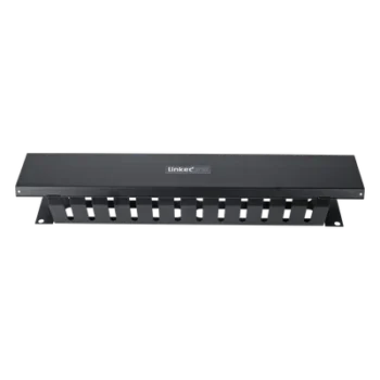 Organizador de Cables Horizontal / 2U para Rack 19" / Capacidad 125 Cables Cat5 / Cubierta Metálica / Acero con Pintura Electrostática