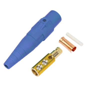 Conector Camlock Macho / 400 Amperes / 600V AC / Cable 50-95 mm² / Abrazadera Compresión / Plástico Ingeniería / Color Azul
