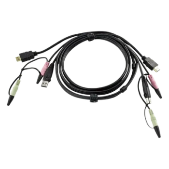 Cable KVM / USB HDMI / Audio 3.5mm / 1.8m (6 pies) / Conexión PC a Conmutador KVM