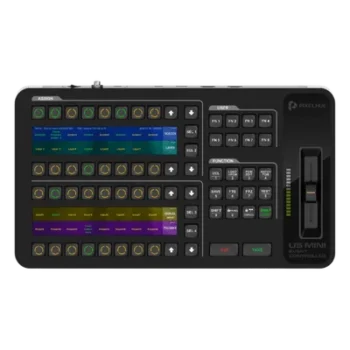 Controlador de Eventos Compacto / Pantalla Táctil 21.5" / Pantalla Inteligente 8" / 87 Botones LCD Programables / 4 Encoders y 8 Faders / HDMI 2.0 / 12G-SDI / Control MIDI y KVM