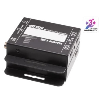 Kit Extensor HDMI | 4K sobre Cat 6 | 4096x2160 @ 30 Hz | Hasta 40 metros Cat 6 | Tecnología PoC | EDID Switch y Copia | Control IR Remoto | Audio Lossless 7.1CH | Metal | Plug and Play