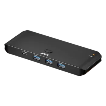 Sharing Switch USB 3.2 Gen 1 Essentials | 2 x 4 Puertos | 5 Gbps | InstaSync | Boton Integrado | Selector Remoto | Diseño Compacto