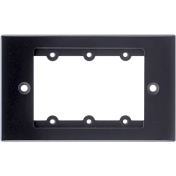 Frame para Wall Plate / 1 Gang / Metal / Montaje al Ras / 3 Inserciones USA / Negro