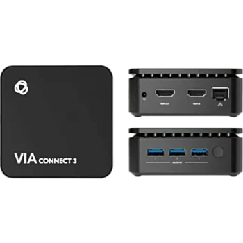 Solución de Presentación y Colaboración Inalámbrica 4K | Super-Compacta 9x9 cm | Wi-Fi y LAN Integrados | Cifrado 1024 bits | AirPlay, Miracast, Chromebook | 4 Participantes Simultáneos | HDMI 4K@30 Entrada y Salida | Ge