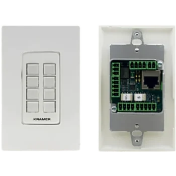 Botonera de Control 8 Botones | PoE | Puertos RS-232, RS-485, IR, Relés, GPI/O | K-NET | Programable con K-Config | Instalación en Caja 1-Gang