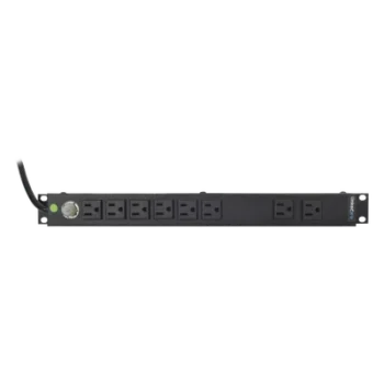 PDU Horizontal / 8 Contactos NEMA 5-15R / 120Vca / 15A / Rack 19" 1U / Cable 2.5 m (8.2 ft)