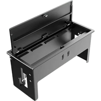 Table In-Surface Connectivity Box | 4 Módulos | Diseño Minimalista | Instalación desde Arriba | Negro-RAL 9011 | 242 x 99.5 x 113 mm (9.52 x 3.91 x 4.45 in)