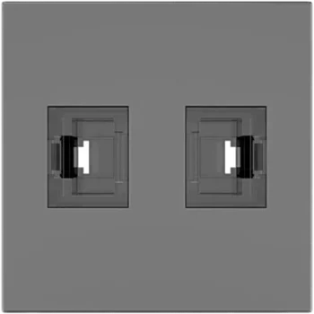 Módulo Pasivo TBUS / 2 Puertos RJ45 Passthrough / Entrada y Salida 2 Hembras / Color Negro Grafito RAL 9011