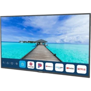 Smart TV para Exteriores / 65 Pulgadas / 4K UHD / 500 Nits / IP54 / webOS / VESA 300x200 / Soporte Inclinado Incluido