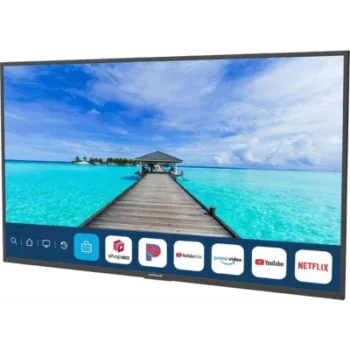 SmartTV para Exteriores / 55" 4K UHD / 500 nits / Sol Parcial / webOS / IP54 / -30°C a 50°C / Soporte de Pared Inclinado