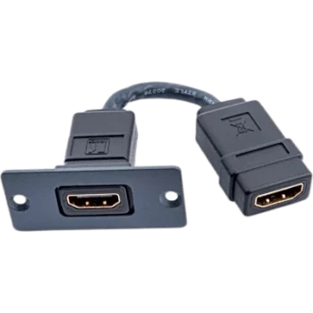Wall Plate Inserción HDMI / Espacio Simple / Conexión Frontal y Trasera / Diseño Pasivo / 5.05 x 5.80 x 2.34 cm