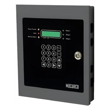 Panel Direccionable de Detección y Ventilación de Gases / 87 Detectores / 3 Zonas / LCD Externa / 3 Relevadores 10A / CO 0-200 ppm