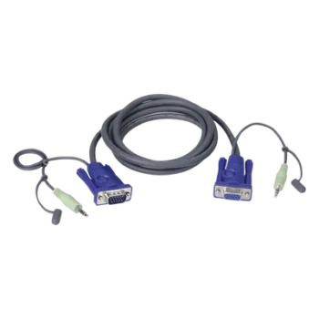 Cable VGA con Audio / 1920x1200 / Macho a Hembra 15 Pines / 1.8 m / 6 ft / Apantallado Mylar