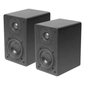 Par de Altavoces de Estantería / Woofer 4'' / Tweeter 1'' Aluminio / 40 Watts / 8 Ohms / 85-20k Hz / Negro Mate