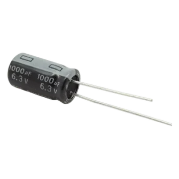 Capacitor Electrolítico / 1000 µF / 6.3 V / Diseño Compacto / Circuitos Estándar