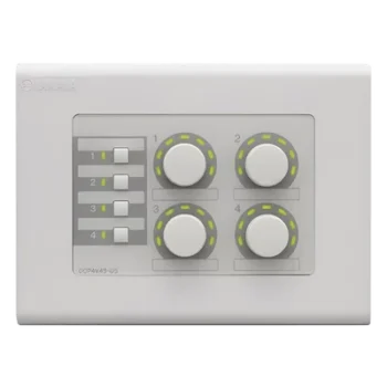 Panel de Control Digital / 4 Perillas de Volumen / 4 Switches Configurables / RS-485 / CAT5 / 8 Zonas MTX / 2 Zonas MA-PA