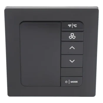 Termostato de Gestión Energética / BACnet MS/TP y Wi-Fi / 100-277 VAC / FCU 2 y 4 Tubos / 3 Velocidades / Sensor PIR / Ónix Negro