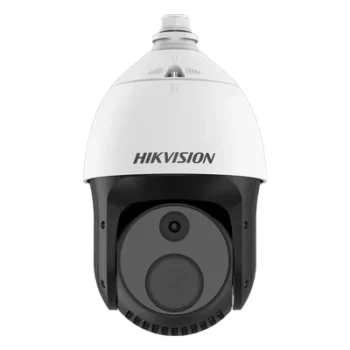Cámara PTZ Térmica Dual / Sensor Térmico 256 x 192 / Canal Óptico 4 Megapixel / Zoom Óptico 32X / IR 100 m (328.1 ft) / Detección de Incendios / IP66 / Hi-PoE