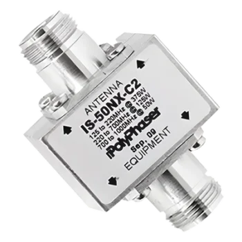 Protector Coaxial RF / 125-1000 MHz / 50 Ω / Conectores N Hembra / 50 kA / Tubo de Gas