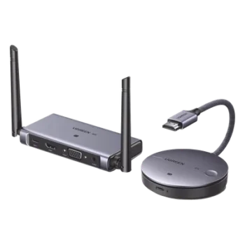Extensor HDMI Inalámbrico / 1080p@60Hz a 50 m (164 ft) / 4K@30Hz a 30 m (98.4 ft) / Salida HDMI y VGA Simultánea / Audio 3.5 mm / Plug and Play
