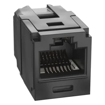 Módulo Acoplador / Mini-Com / Categoría 6A / RJ45 a RJ45 / Negro / PoE++ / 2500 Ciclos