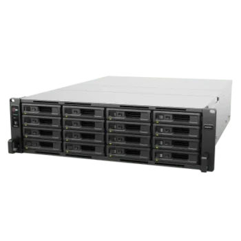 Servidor NAS Rack / 16 Bahías Intercambiables / 3U / Rendimiento 3,519/1,790 MB/s / 10GbE Integrado / Fuentes Duales en Caliente / Expansible a 28 Bahías / Hasta 560 TB