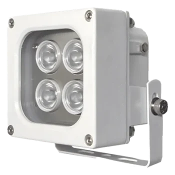 Iluminador LED / Luz Blanca / Alcance 10 m (32.8 ft) / Ángulo 120° / IP66 / 12VCC/24VCA / Fotocélula Integrada