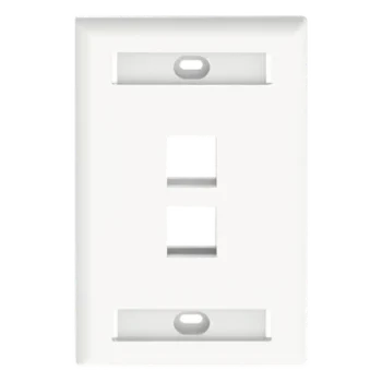 Placa de Pared Vertical / 2 Puertos Keystone / 69.8 x 114.3 mm / 2.75 x 4.5 pulg. / Con Espacios para Etiquetas / Color Blanco