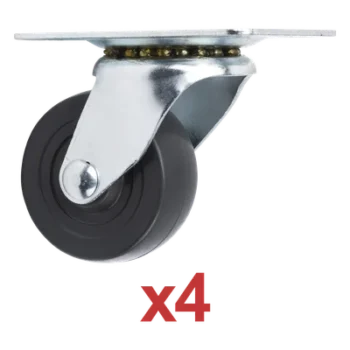 Kit de Ruedas Locas para Racks / 2.5 in (6.35 cm) / Carga 125 lb por Rueda / Base 3 7/8 x 2 3/4 in (9.8 x 7 cm) / Altura 3.25 in (8.25 cm)