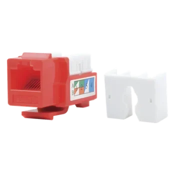 Módulo Jack Keystone / Cat5e / Terminación 110 / RJ45 / Sin Blindaje / Color Rojo