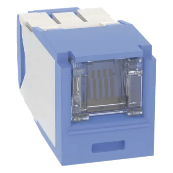 Conector Jack RJ45 / Categoría 6A / 8 Posiciones 8 Cables / Terminación sin Herramienta / Color Azul