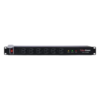 PDU Básico / 12 Tomas NEMA 5-15R / 1UR / 15A / 120Vca / 1800J Supresión / Cable 4.5m (14.8ft)