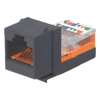 Conector Jack Keystone / Cat 5e / RJ45 / 8P8C / Leadframe / T568A/B / Sin Blindaje / 1 Puerto / Negro