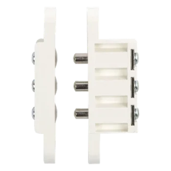 Contacto de transferencia / 3 pines / 1.5 A / 13 x 71 mm / Latón niquelado / Acabado blanco / 1/2' x 2-3/4'