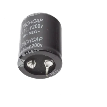 Capacitor de Aluminio / 470μF / 200V / ±20% / 1.45A RMS / 25mm Ø / 1000h @ 105°C