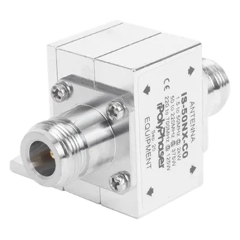 Protector Coaxial RF / 1.5-700 MHz / 50 Ω / 2 kW / Conectores N Hembra / Ceja Lateral / Flange