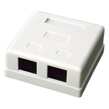 Caja de Pared / 2 Puertos / Cat5e / UTP / Superficial / T568A/T568B / 0 a 70°C